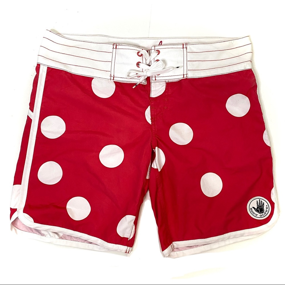 Body glove polka dot pink white board shorts/13